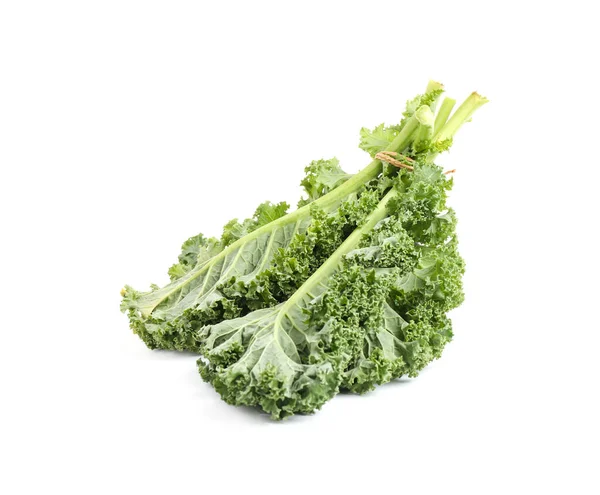 Friss zöld Kale levelek izolált fehér — Stock Fotó
