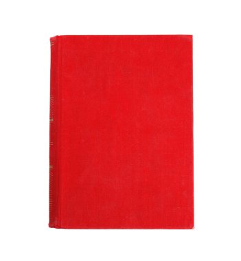 Sert kapaklı kitap beyaz, üst görünümde izole