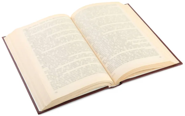 Öppna gamla inbunden bok isolerad på vitt — Stockfoto