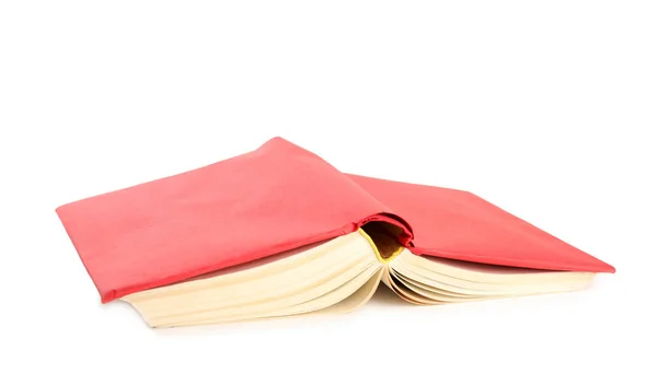 Libro con tapa roja en blanco aislado en blanco —  Fotos de Stock