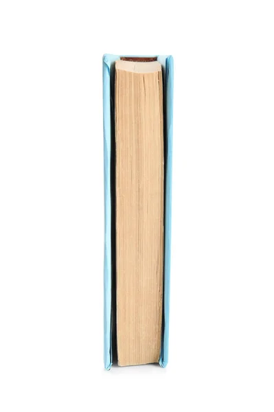 Livro com capa azul claro isolado em branco — Fotografia de Stock