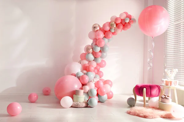 Room Decorated Colorful Balloons Party — Stock Photo, Image
