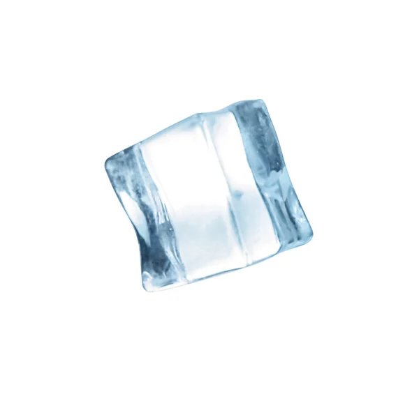 Krystalicznie Czysta Kostka Lodu Izolowana Białym — Zdjęcie stockowe
