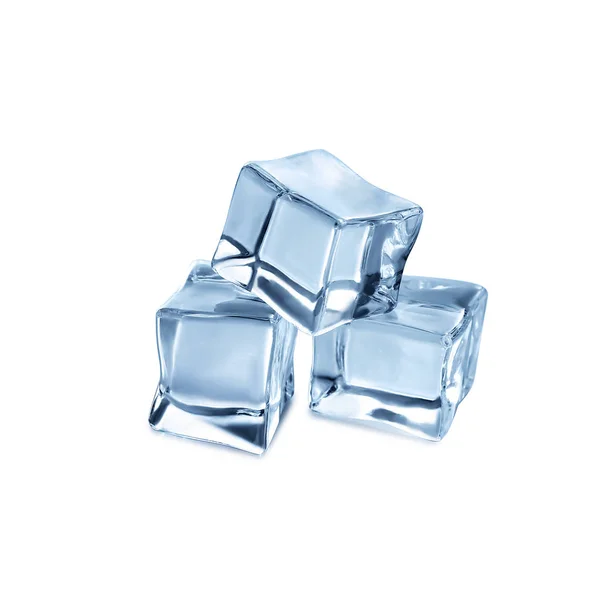 Krystalicznie czyste kostki lodu izolowane na białym Obrazek Stockowy