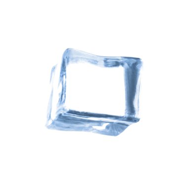 Kristal berrak buz küpü beyaza izole edildi