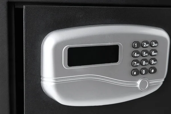 Open Black Steel Safe Electronic Lock Closeup — 스톡 사진