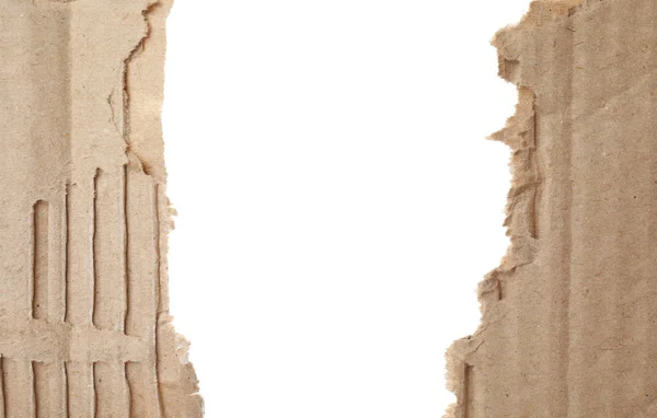 Stücke zerrissener Pappe isoliert auf weiß — Stockfoto