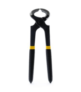 Modern kıskaçlar beyaza izole edilmiş. Marangozun aleti.