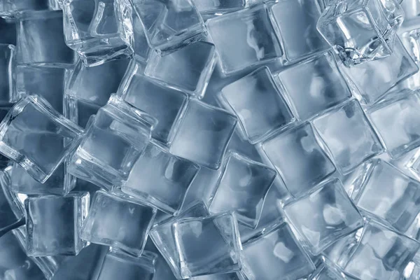 Cubos Gelo Cristalinos Como Fundo Vista Superior — Fotografia de Stock