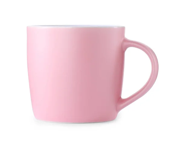 Beautiful light pink cup isolated on white — Stock Photo, Image