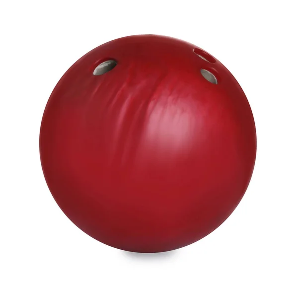 Современный красный шар для боулинга изолирован на белом — стоковое фото