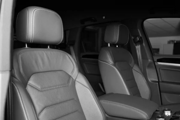 Modern Car Interior Comfortable Leather Seats — 스톡 사진
