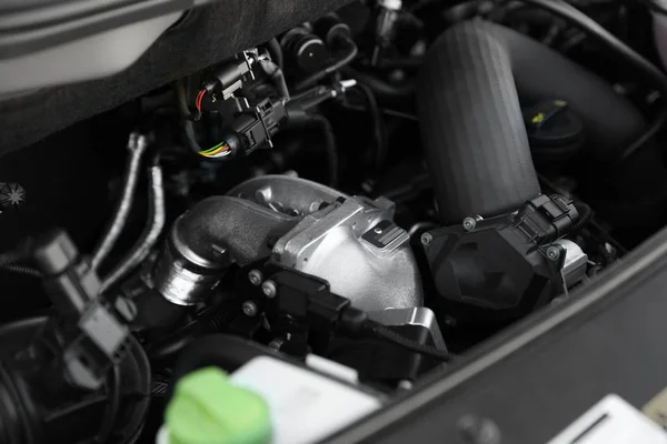 Closeup View Engine Bay Modern Car — Stock Photo, Image