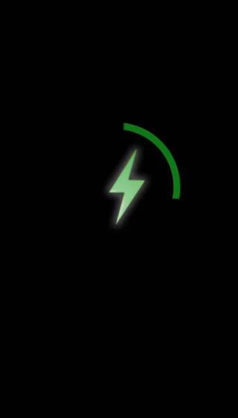 Ikona Nabití Baterie Černém Pozadí Ilustrace — Stock fotografie