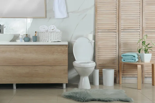 Stylish Toilet Bowl Modern Bathroom Interior — Stock Photo, Image