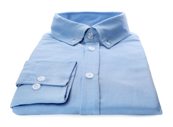 Male stylish light blue shirt isolated on white — Stock Photo, Image