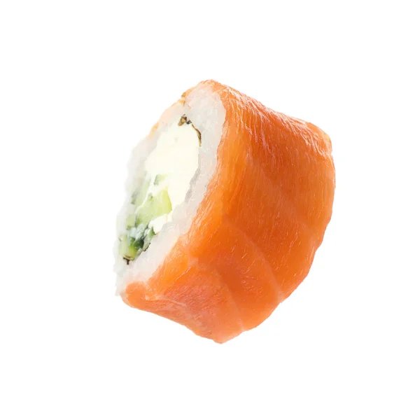 Köstliche frische Sushi-Rolle auf weißem Hintergrund — Stockfoto