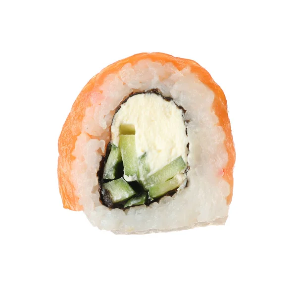 Köstliche frische Sushi-Rolle auf weißem Hintergrund — Stockfoto