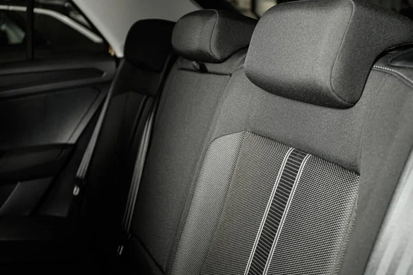 Interior Carro Moderno Com Assentos Cinzentos Confortáveis — Fotografia de Stock