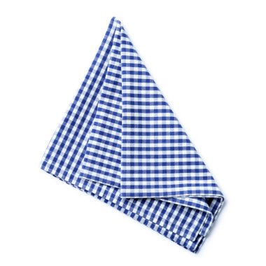 Katlanmış peçete beyaz, üst görünümde izole edilmiş