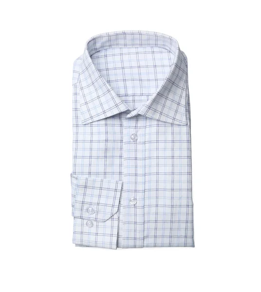 Camisa elegante masculina com padrão isolado em branco, vista superior — Fotografia de Stock