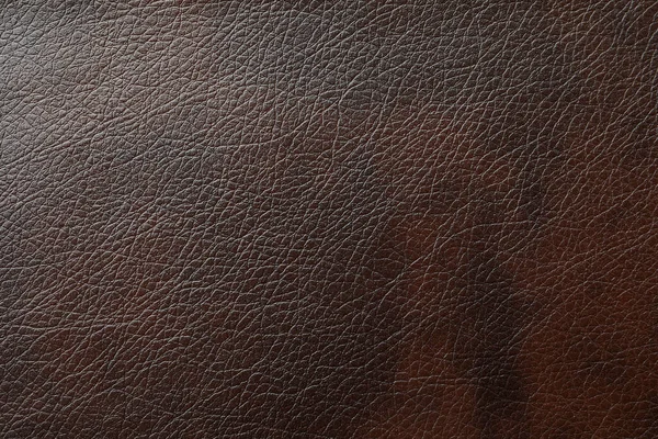 Texture Dark Brown Leather Background Closeup — Stock Photo, Image