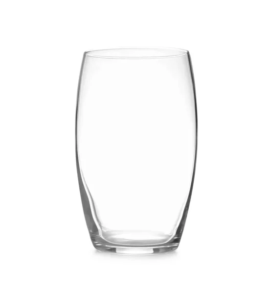 Novo vidro vazio limpo isolado em branco — Fotografia de Stock