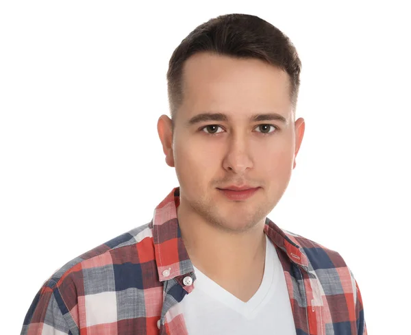 Retrato de un joven sobre fondo blanco — Foto de Stock