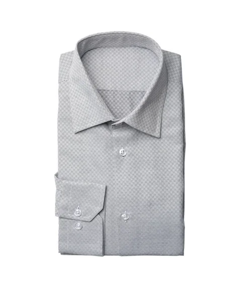 Camisa cinza elegante masculina isolada em branco, vista superior — Fotografia de Stock