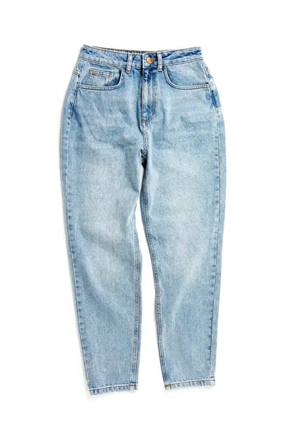 Moderne damejeans isolert på hvit, topp utsikt – stockfoto