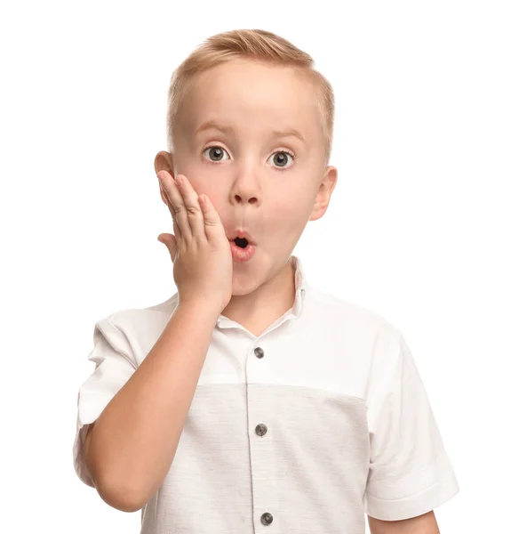 Retrato de lindo niño sobre fondo blanco — Foto de Stock