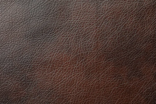 Textura Tmavě Hnědé Kůže Jako Pozadí Detailní Záběr — Stock fotografie