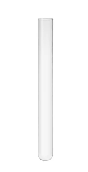 Empty test tube isolated on white. Laboratory glassware — Stockfoto