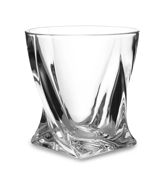 Empty clear lowball glass isolated on white — 스톡 사진