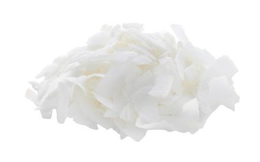Heap of fresh coconut flakes isolated in white clipart