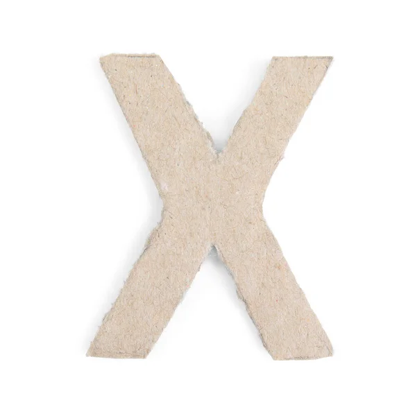 Letra X hecha de cartón aislado en blanco —  Fotos de Stock