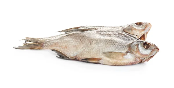 Gustoso Pesce Secco Isolato Bianco Frutta Mare — Foto Stock