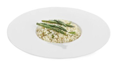 Beyaz kuşkonmazlı leziz risotto.