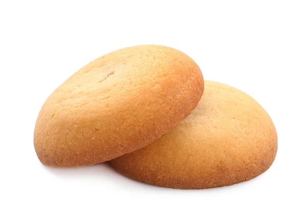 Smaczne świeże ciasteczka na białym chlebie. — Zdjęcie stockowe