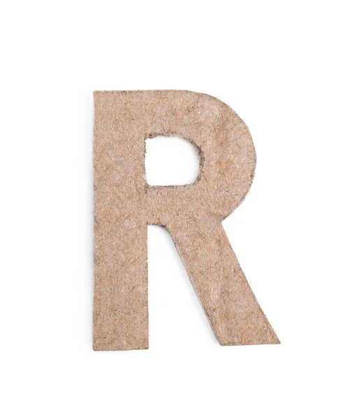 Písmeno R z lepenky izolované na bílém — Stock fotografie