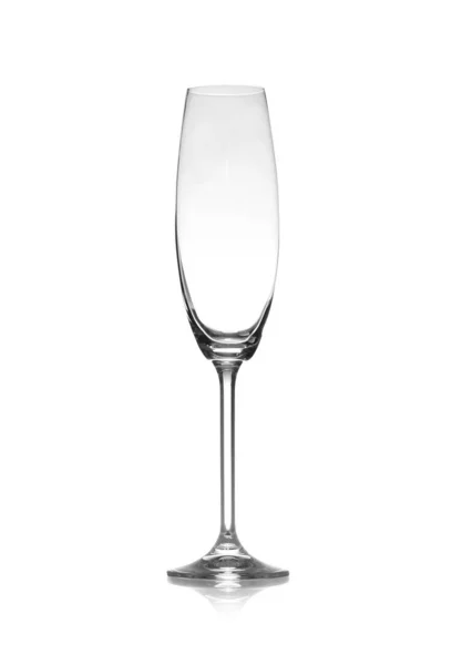 Empty clean champagne glass isolated on white — Stock Photo, Image