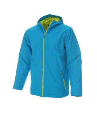 Beyaz üzerine izole kayak ceketi. Kış sporu kıyafetleri