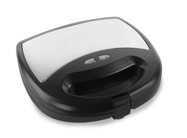 Modern elektrikli waffle ızgarası beyaza izole edilmiş.