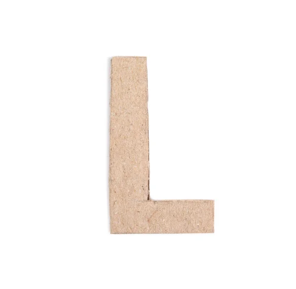 Letter Made Cardboard Isolated White — Stock Photo, Image