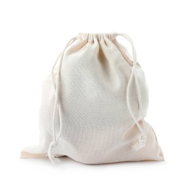 Tam pamuklu eko çanta beyazda izole