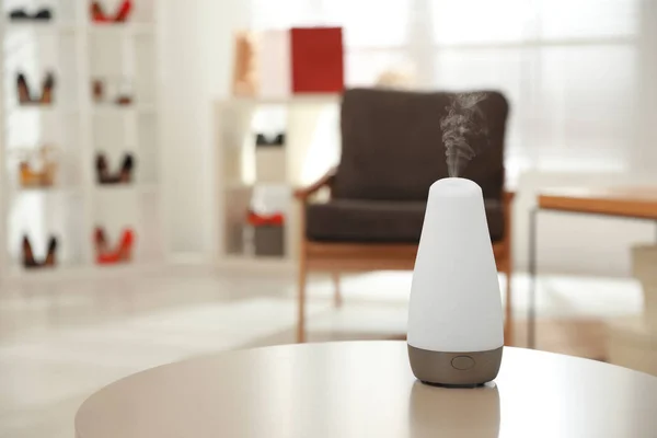 Aroma Oil Diffuser Table Indoors Space Text Air Freshener — 스톡 사진