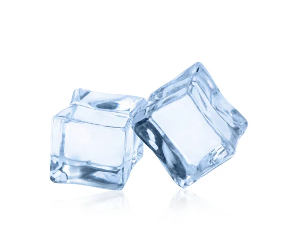 Crystal Clear Ice Cubes Isolated White — 스톡 사진