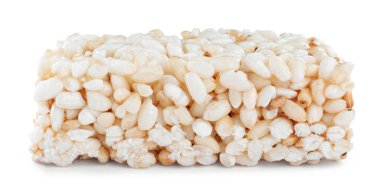 Bar of delicious rice crispy treat isolated on white clipart