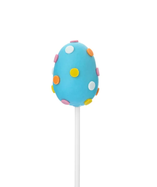 Delicious Egg Shaped Cake Pop Isolated White Easter Holiday — Stock Photo, Image