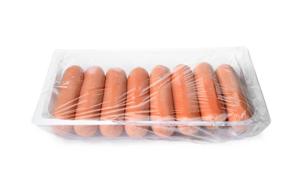 Tasty Sausages White Background Meat Product — Stock Photo, Image